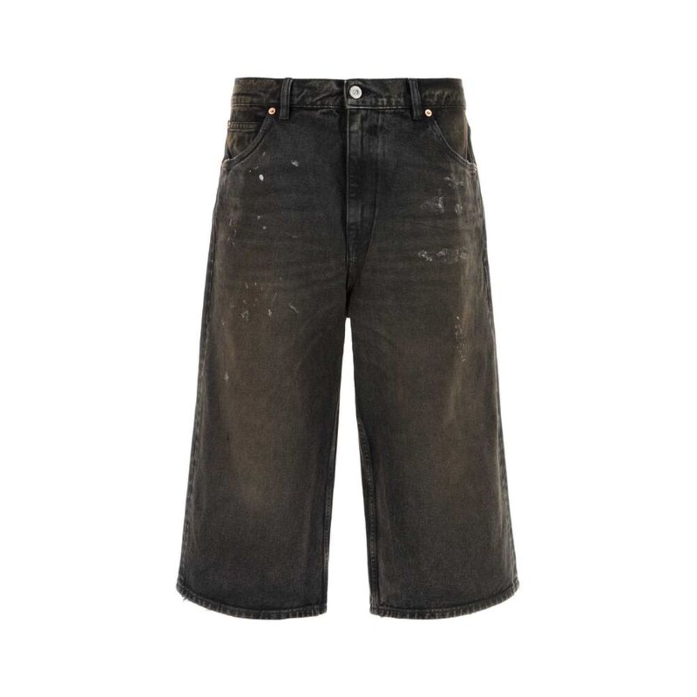 Our Legacy Men Black Denim Bermuda Shorts